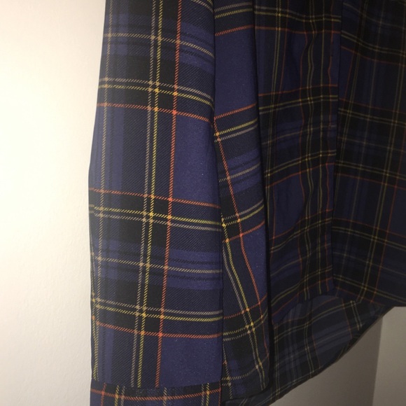 JOA Blue Plaid Chiffon Button Up Shirt - Picture 4 of 8